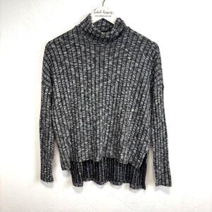 American Eagle Sweater Turtleneck Pullover Gray Long Sleeve Relaxed Loose Fit